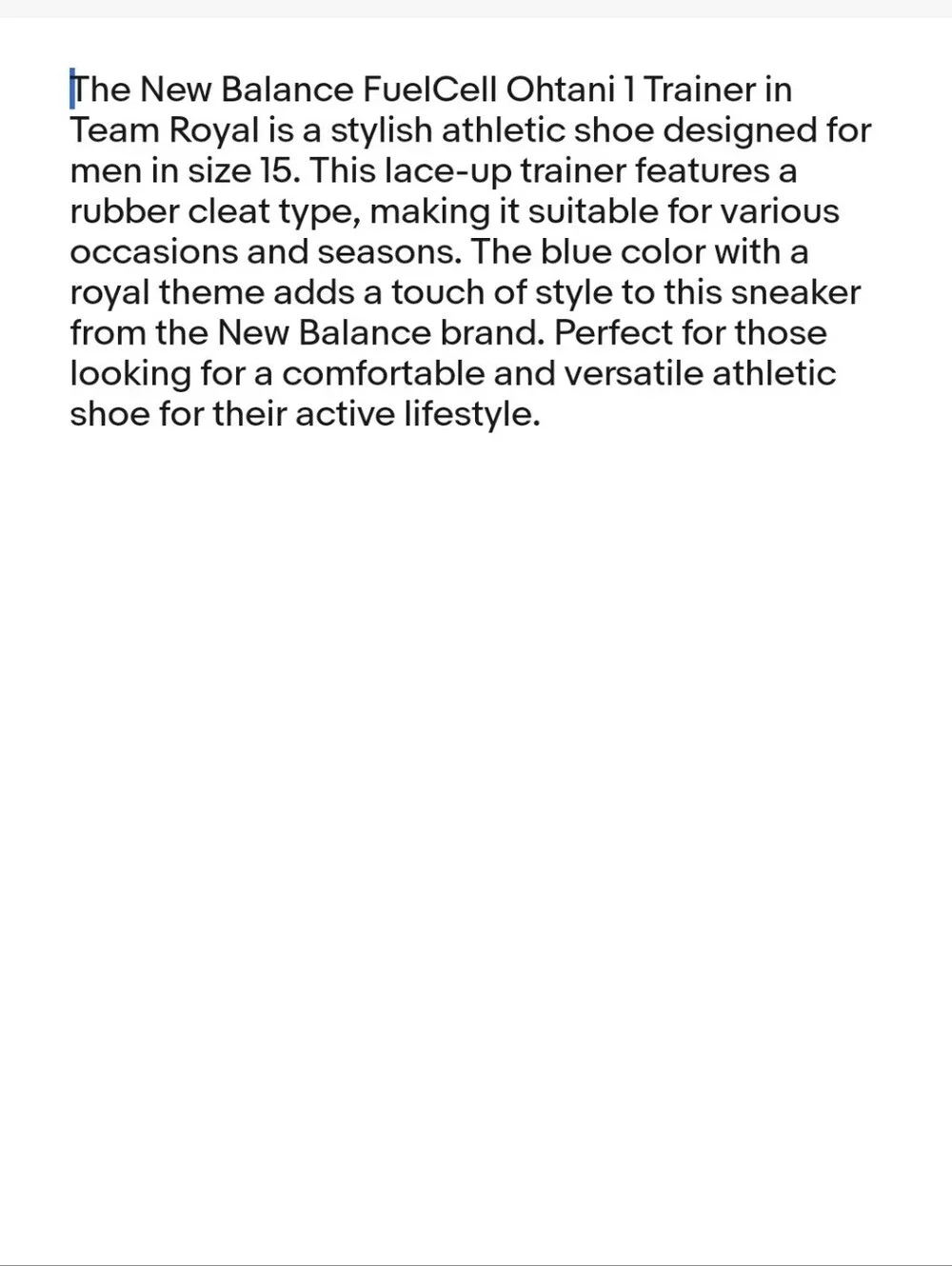 New Balance FuelCell Ohtani 1 Trainer - Team Royal - Mens Size 15 - (TSHOWB1) - Picture 5 of 5